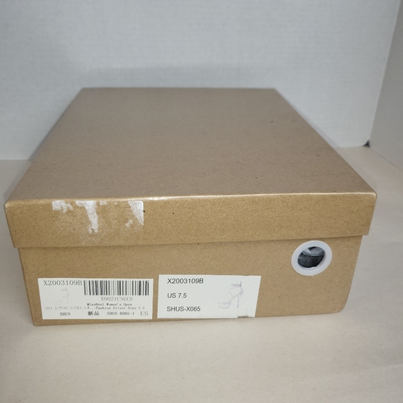 Miss Heel Silver and Clear Iridescent Lace up Platform Stiletto Size 7.5 - Picture 8 of 9